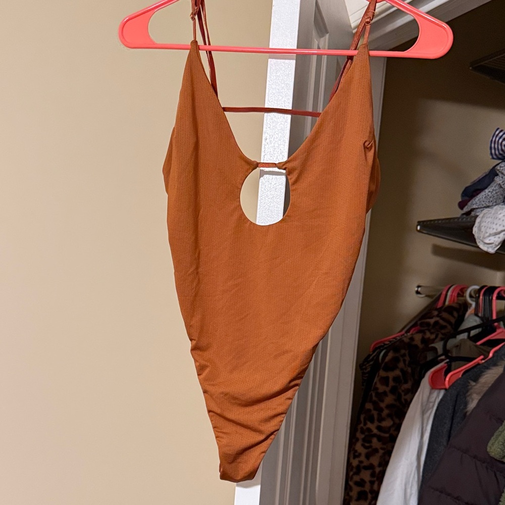 Urban Outfitters Rust Brown Sleeveless Cutout Bodysuit
